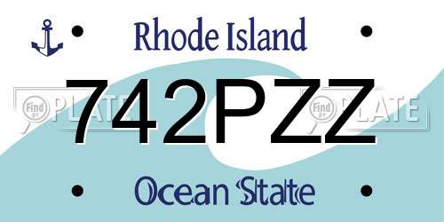 742PZZ Rhode Island License Plate