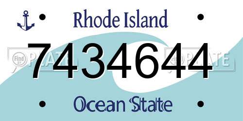 7434644 Rhode Island License Plate