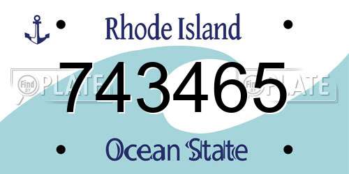743465 Rhode Island License Plate