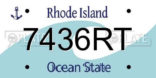 7436RT Rhode Island License Plate