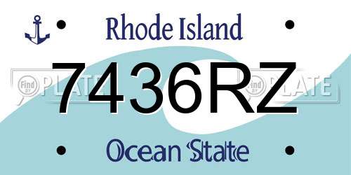 7436RZ Rhode Island License Plate