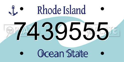 7439555 Rhode Island License Plate