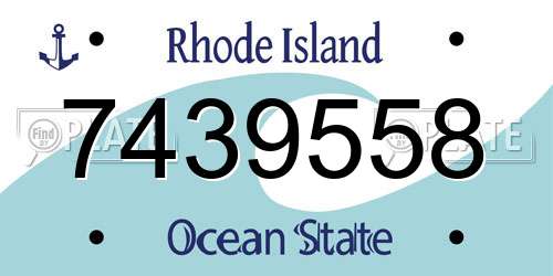 7439558 Rhode Island License Plate