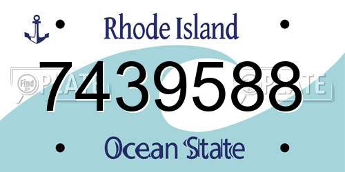 7439588 Rhode Island License Plate