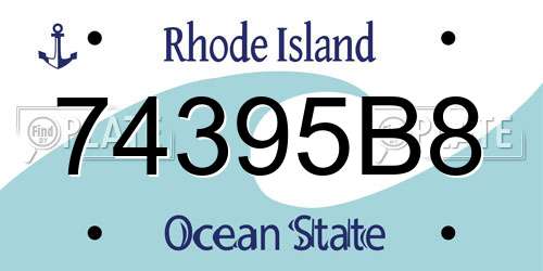 74395B8 Rhode Island License Plate
