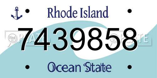 7439858 Rhode Island License Plate
