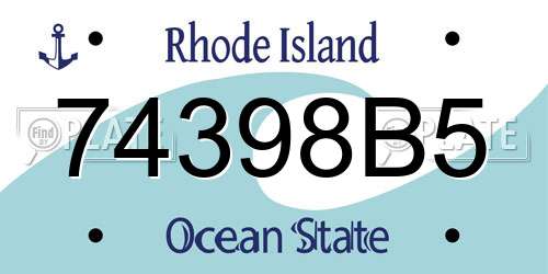 74398B5 Rhode Island License Plate