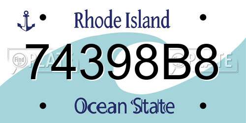 74398B8 Rhode Island License Plate
