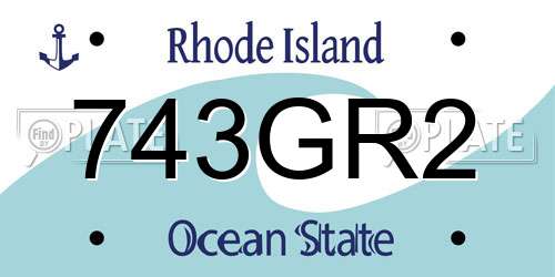 743GR2 Rhode Island License Plate