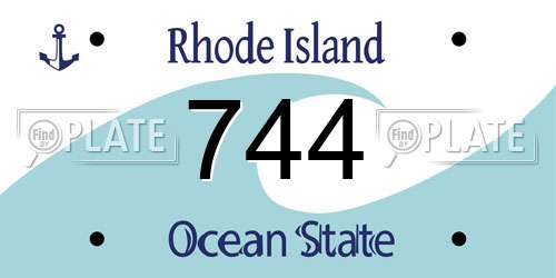 744 Rhode Island License Plate