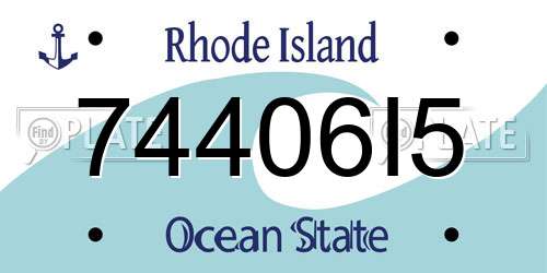 74406I5 Rhode Island License Plate