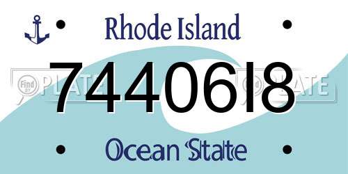 74406I8 Rhode Island License Plate