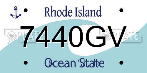 7440GV Rhode Island License Plate