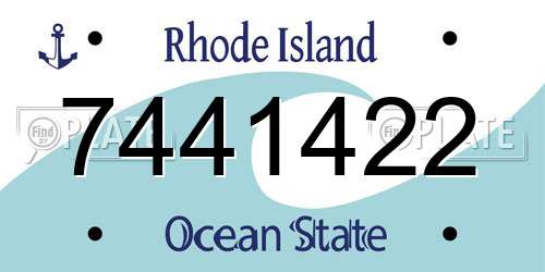7441422 Rhode Island License Plate