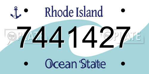 7441427 Rhode Island License Plate