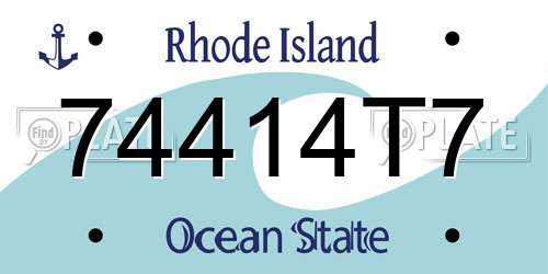 74414T7 Rhode Island License Plate