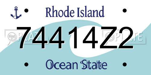 74414Z2 Rhode Island License Plate