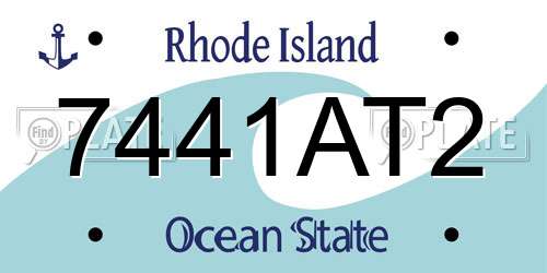 7441AT2 Rhode Island License Plate