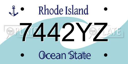 7442YZ Rhode Island License Plate
