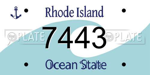 7443 Rhode Island License Plate