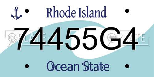 74455G4 Rhode Island License Plate