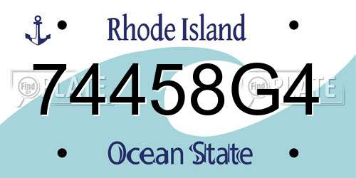 74458G4 Rhode Island License Plate