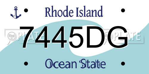 7445DG Rhode Island License Plate
