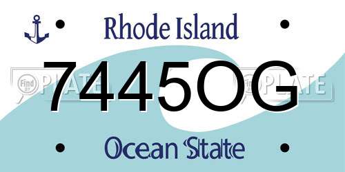7445OG Rhode Island License Plate