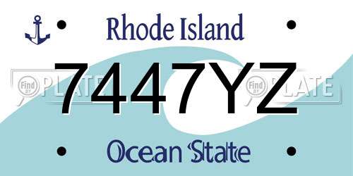 7447YZ Rhode Island License Plate