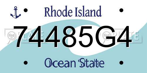 74485G4 Rhode Island License Plate