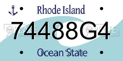 74488G4 Rhode Island License Plate