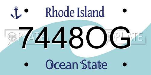 7448OG Rhode Island License Plate