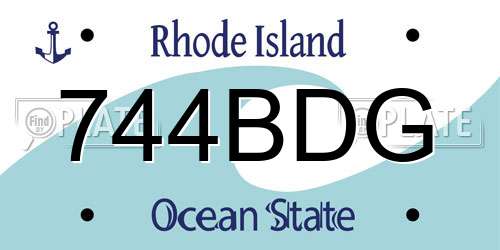 744BDG Rhode Island License Plate