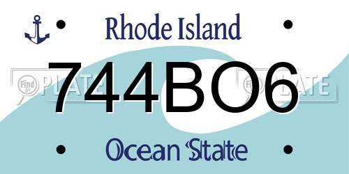 744BO6 Rhode Island License Plate