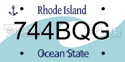 744BQG Rhode Island License Plate