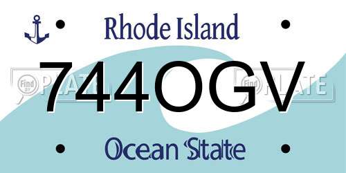 744OGV Rhode Island License Plate
