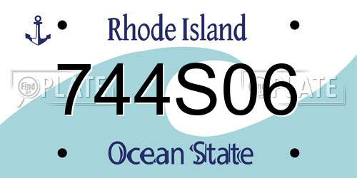 744S06 Rhode Island License Plate