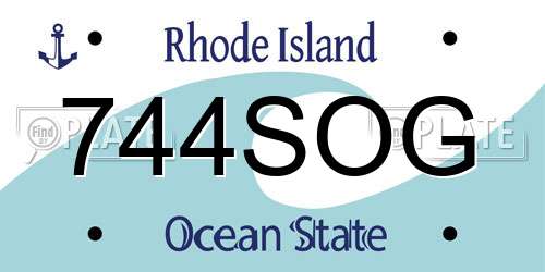 744SOG Rhode Island License Plate