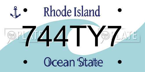 744TY7 Rhode Island License Plate