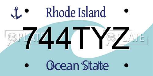 744TYZ Rhode Island License Plate