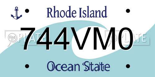 744VM0 Rhode Island License Plate