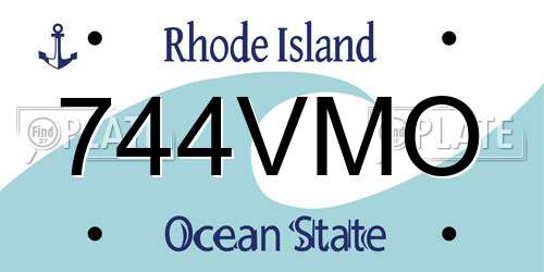 744VMO Rhode Island License Plate