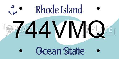 744VMQ Rhode Island License Plate