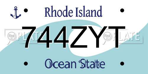 744ZYT Rhode Island License Plate
