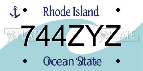 744ZYZ Rhode Island License Plate