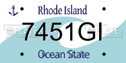 7451GI Rhode Island License Plate