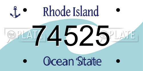 74525 Rhode Island License Plate