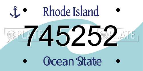 745252 Rhode Island License Plate