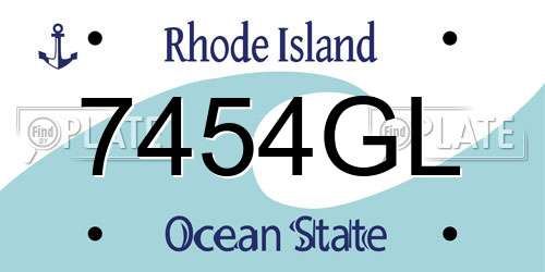7454GL Rhode Island License Plate