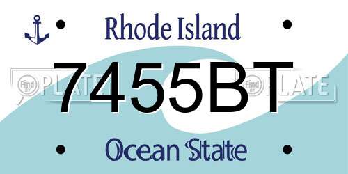 7455BT Rhode Island License Plate